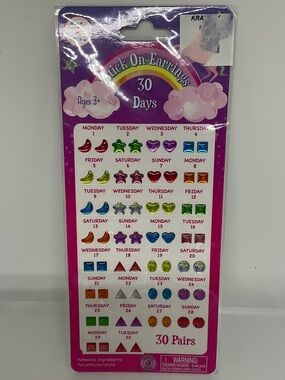 30 Days Stick-On Earrings for Kids - Multicolor